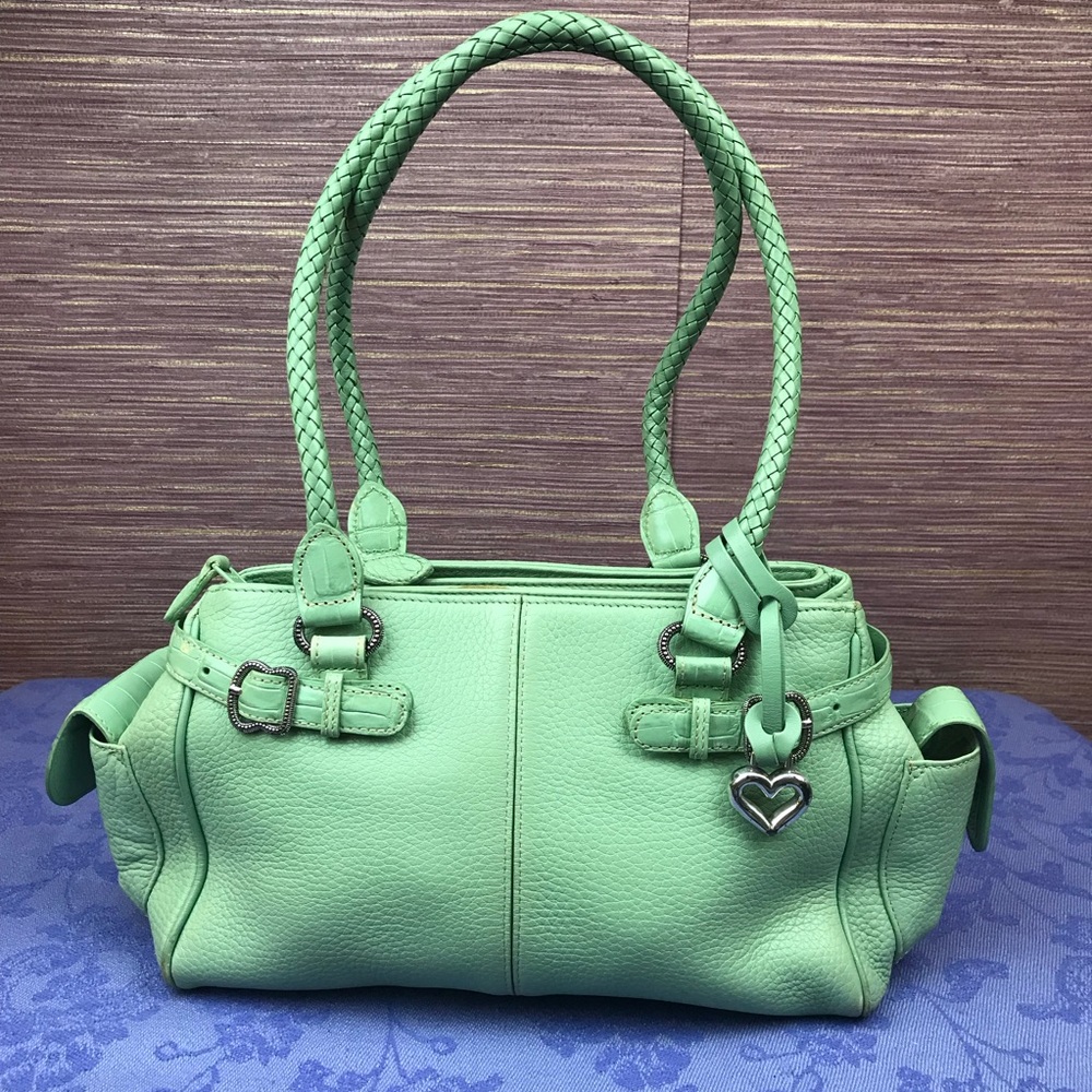 💜 Brighton Mint Green Leather Satchel